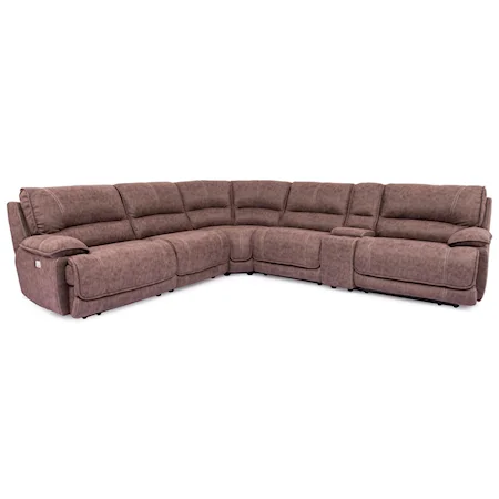 Power Headrest Reclining Sectional with Storage Console